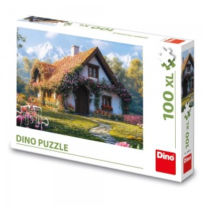 Puzzle 100 piese, XL, Cabana din vale - DINO TOYS