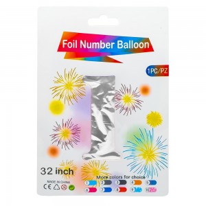 Balon, folie aluminiu, Argintiu, cifra 1, 81 cm