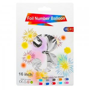 Balon, folie aluminiu, Argintiu, cifra 3, 40 cm
