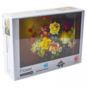 Puzzle carton mini, Vaza cu flori, 1000 piese