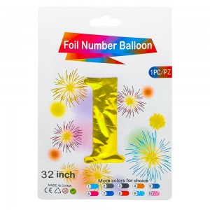 Balon, folie aluminiu, Auriu, cifra 1, 81 cm