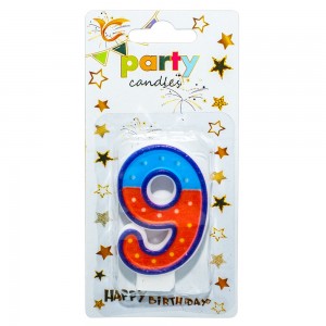 Lumanare aniversara pe blister, nr. 9