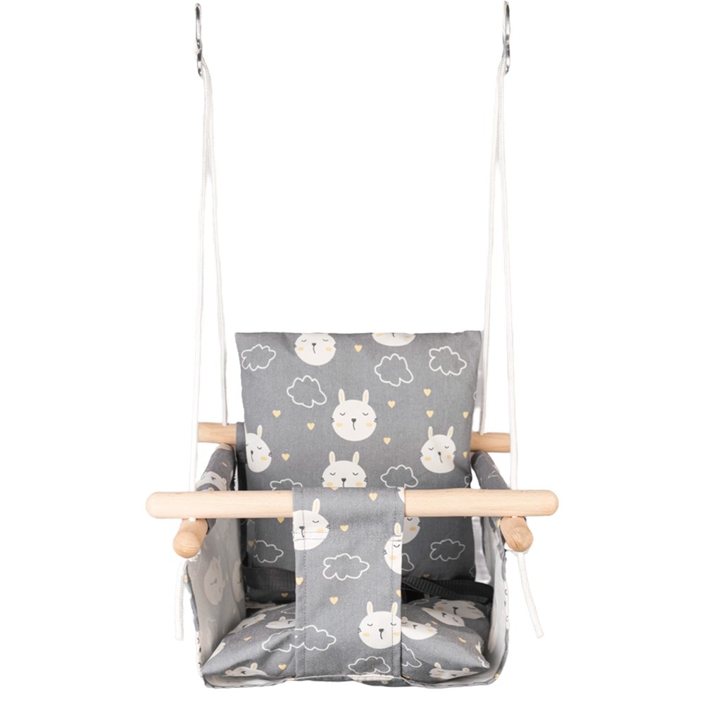 Leagan pentru copii, din lemn + material textil - ROBENTOYS