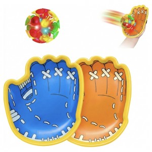 Manusi Baseball plastic + mingi cu ventuze, 2+2 buc/set