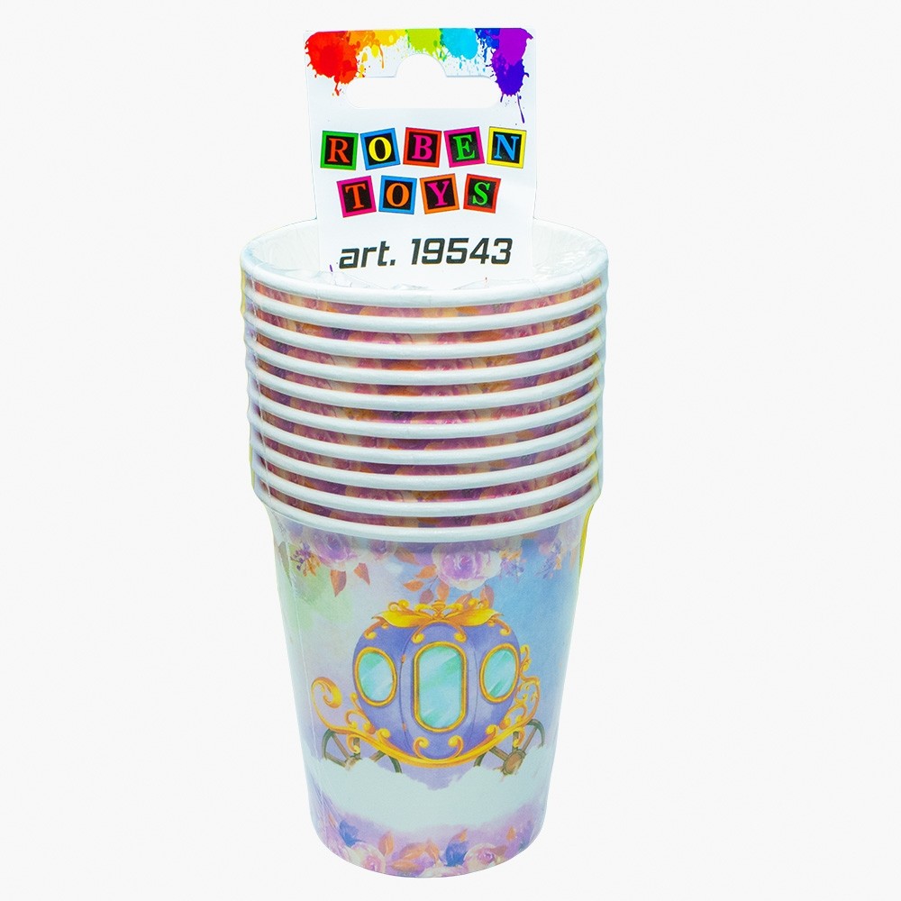Pahare party, din carton, diverse modele, 190g, 10 buc/set - ROBENTOYS