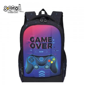 Ghiozdan ergonomic, 40x29x14 cm, GAME OVER - S-COOL