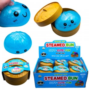 Jucarie antistres, Squishy Dumpling, cu gel si sclipici, 8.5 cm