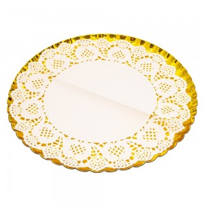 Set disc auriu + hartie dantelata, 30 cm