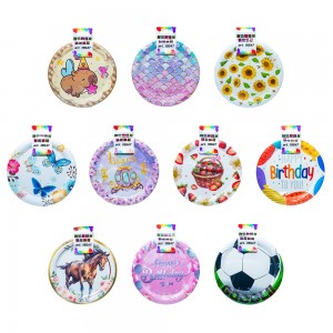 Farfurii party, din carton, diverse modele, 23 cm, 230g, 10 buc/set - ROBENTOYS