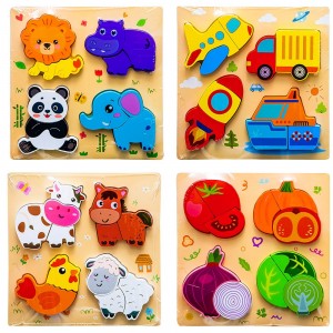 Puzzle din lemn, incastru, 4 piese