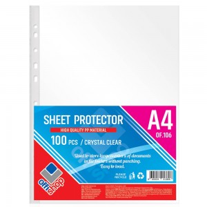 Folie protectie A4, cristal, 30mic, 100 buc/set - OFFISHOP