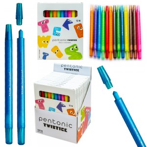 Creioane Cerate Twist Pentonic, 12 Culori/Set - Linc