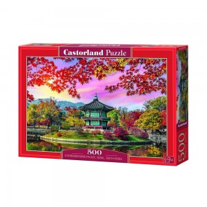 Puzzle 500 piese, Palatul Gyeongbokgung, Seul - Castorland