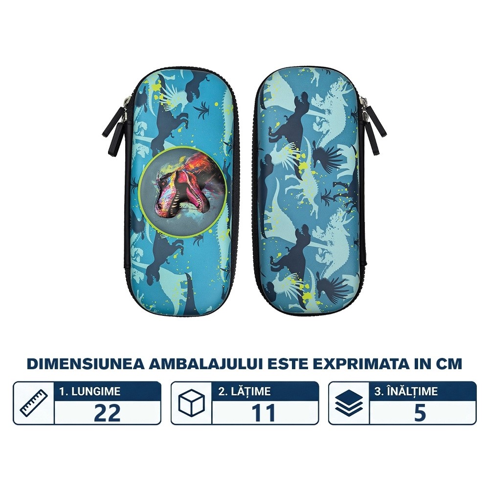 Penar neechipat 3D, 1 fermoar, 22x11x5 cm - S-COOL