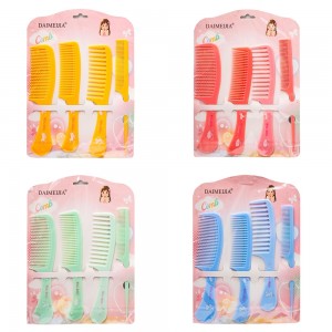 Piepteni cu maner, color, 4 buc/set