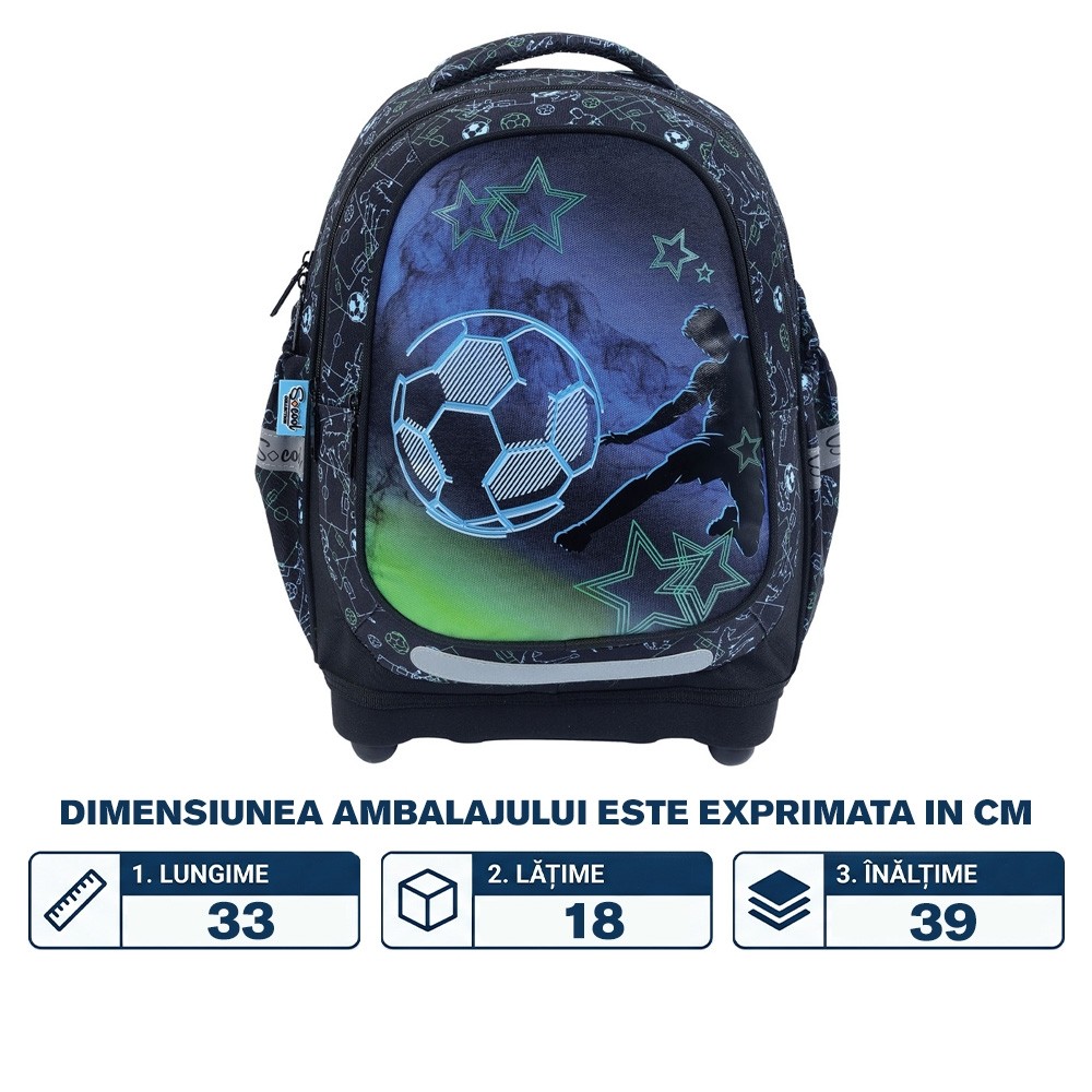 Set micul scolar: Ghiozdan, Penar echipat, Sac sport, Portofel, FOOTBALL - S-COOL