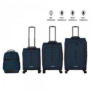 Set: 3 trolere S/M/L cu rucsac, Charmline, bleumarine - S-cool