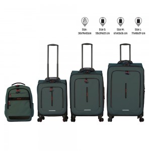 Set: 3 trolere S/M/L cu rucsac, Charmline, verde - S-cool
