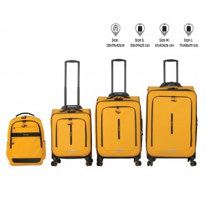 Set: 3 trolere S/M/L cu rucsac, Charmline, galben - S-cool