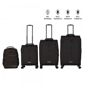 Set: 3 trolere S/M/L cu rucsac, Charmline, negru - S-cool