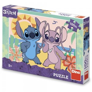 Puzzle 100 piese, XL, Stitch on the beach - Dino Toys