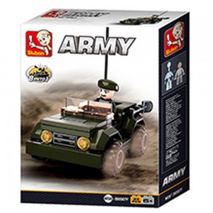 Set de constructie Army, 82 piese, Jeep militar - Sluban