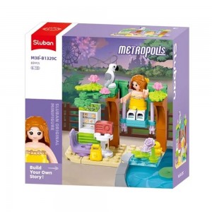 Set de constructie Metropolis, 69 piese, Leaganul din gradina - Sluban