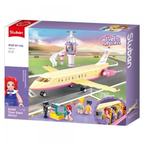 Set de constructie Girl's dream, 384 piese, Avion de lux - Sluban