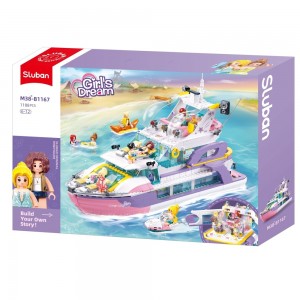 Set de constructie Girl's dream, 1108 piese, Iaht de lux - Sluban