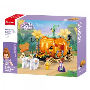 Set de constructie Girl's dream, 320 piese, Caleasca din dovleac - Sluban