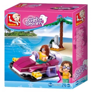 Set de constructie Girl'S Dream, 70 piese, Aeroglisor - Sluban