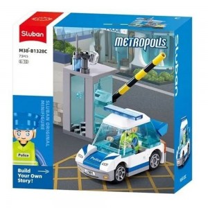 Set de constructie Metropolis, 73 piese, Masina politie - Sluban